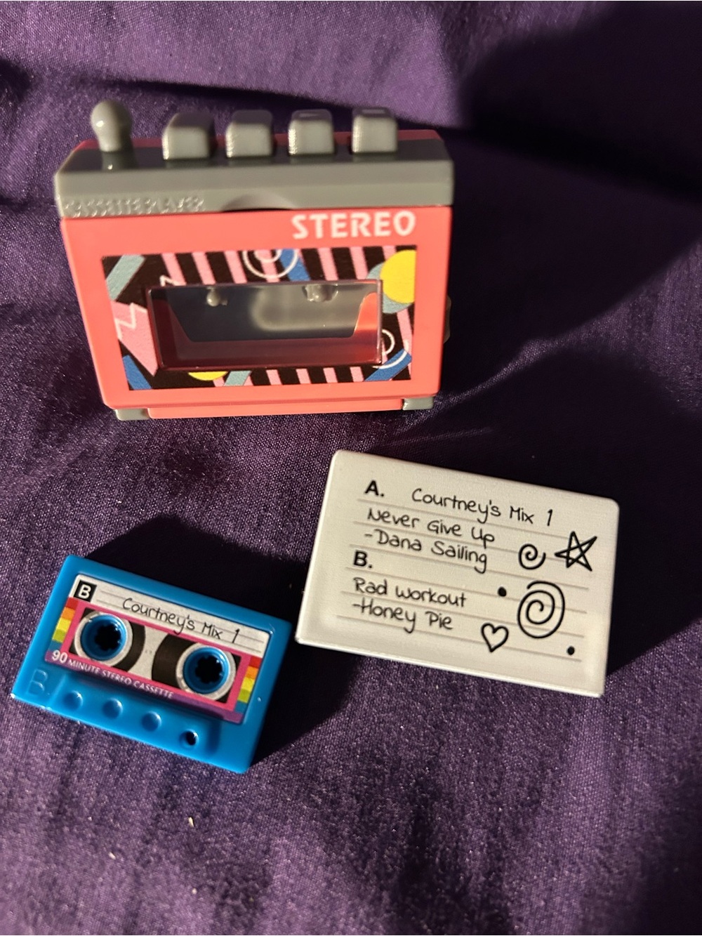 American Girl Courtney Retro Stereo with Blue Cassette and case